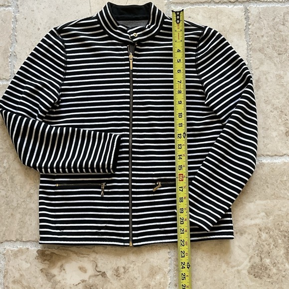 Ralph Lauren Black & White Reversible Striped Zip Up Knit Jacket P/M - Picture 6 of 9